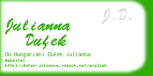 julianna dufek business card